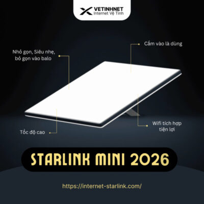 Bộ Starlink Mini Di Động Model 2026 &ndash; Internet Vệ Tinh Di Chuyển Tốc Độ Cao