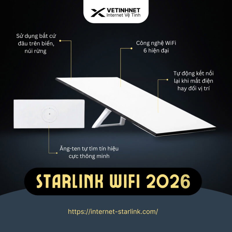 Bộ Starlink Model 2026 Tốc Độ Cao Chuy&ecirc;n Dụng
